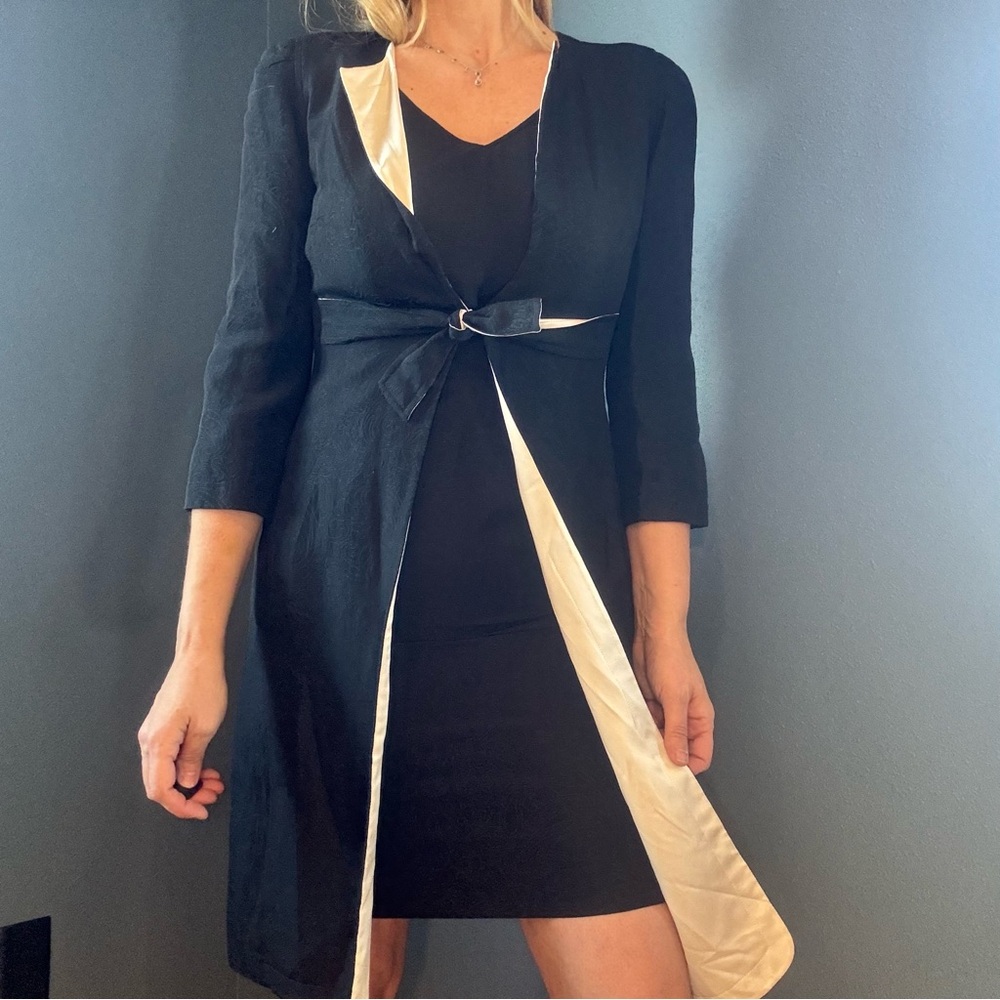 Tombolini Made in Italy Black Dress with Matching Jacket Italian Size 42